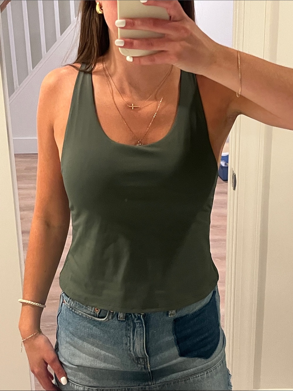Dark Green Racerback Tank Top